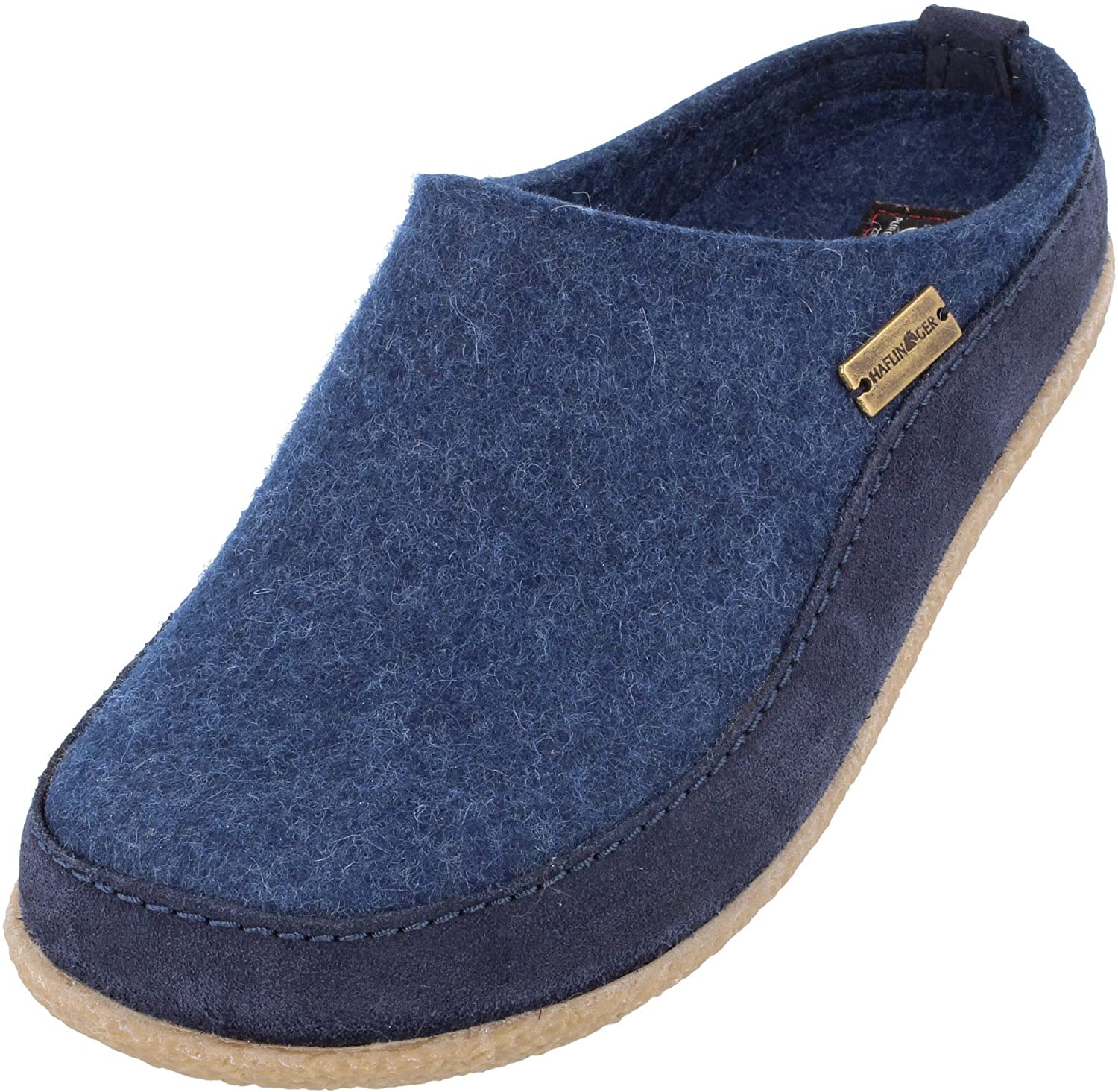 Widest fitting, unisex Haflinger Blizzard Skane slippers with combination wool suede uppers.