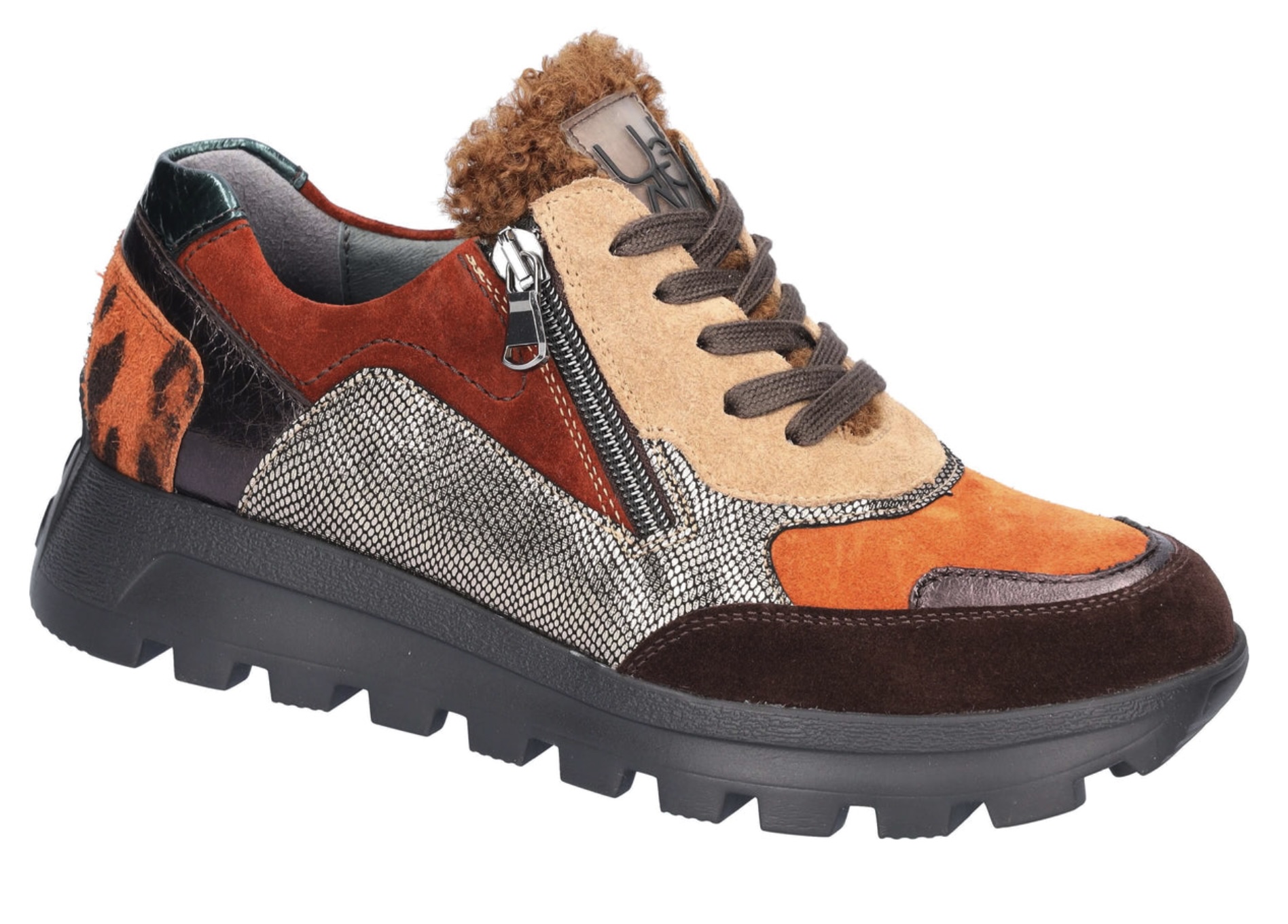 Waldläufer H-Ajala – Orange Mix Leather Sneaker (H Width)